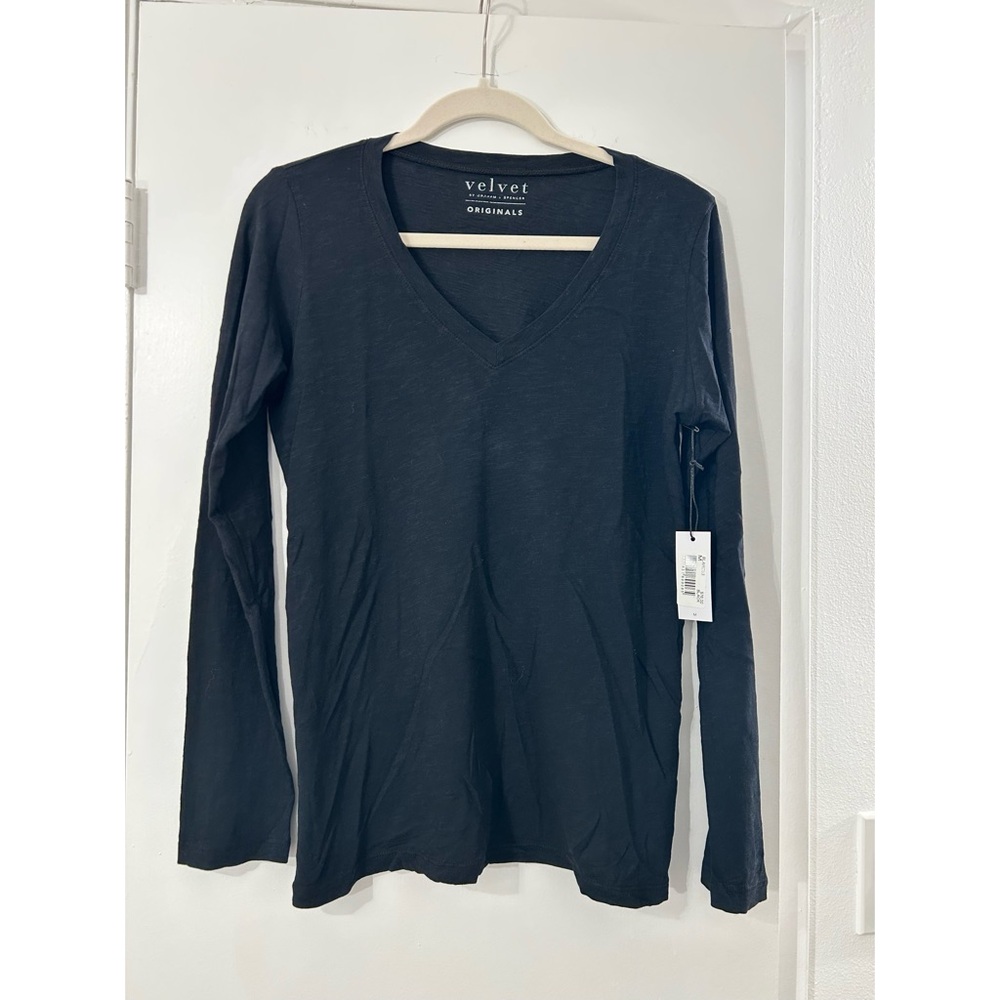 Velvet Women's Black V-Neck Top